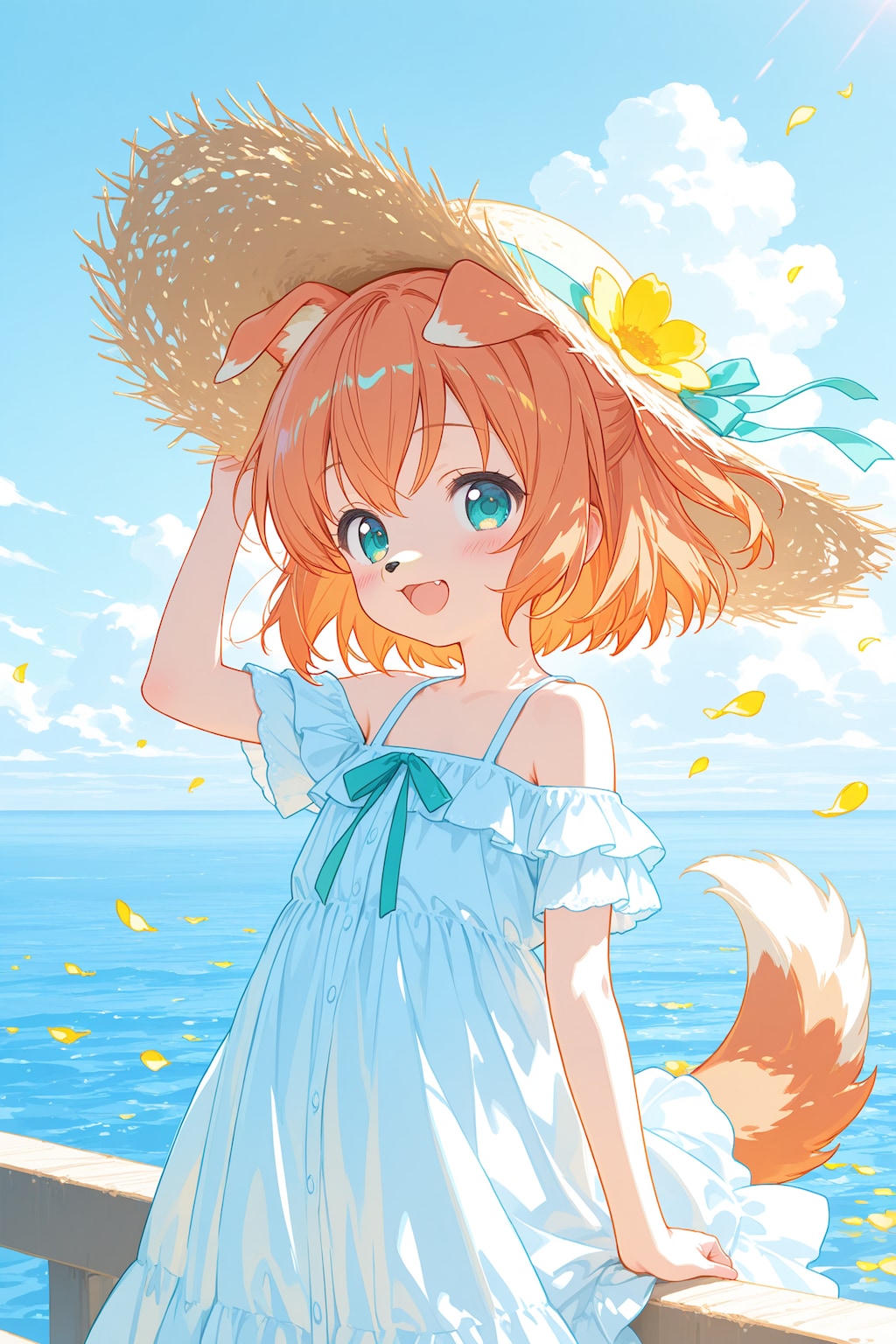 白いわんぴーすの子犬ちゃん