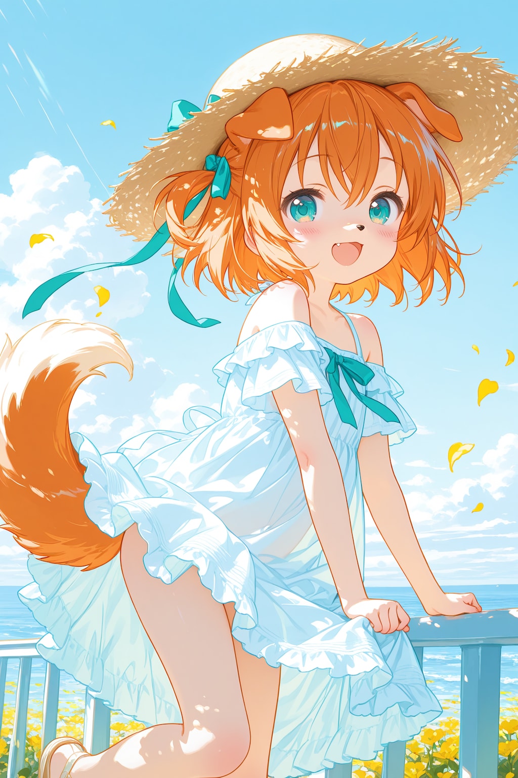 白いわんぴーすの子犬ちゃん