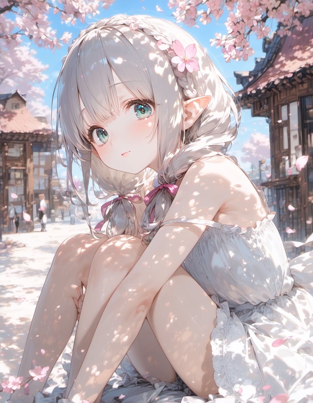 falling cherry blossoms