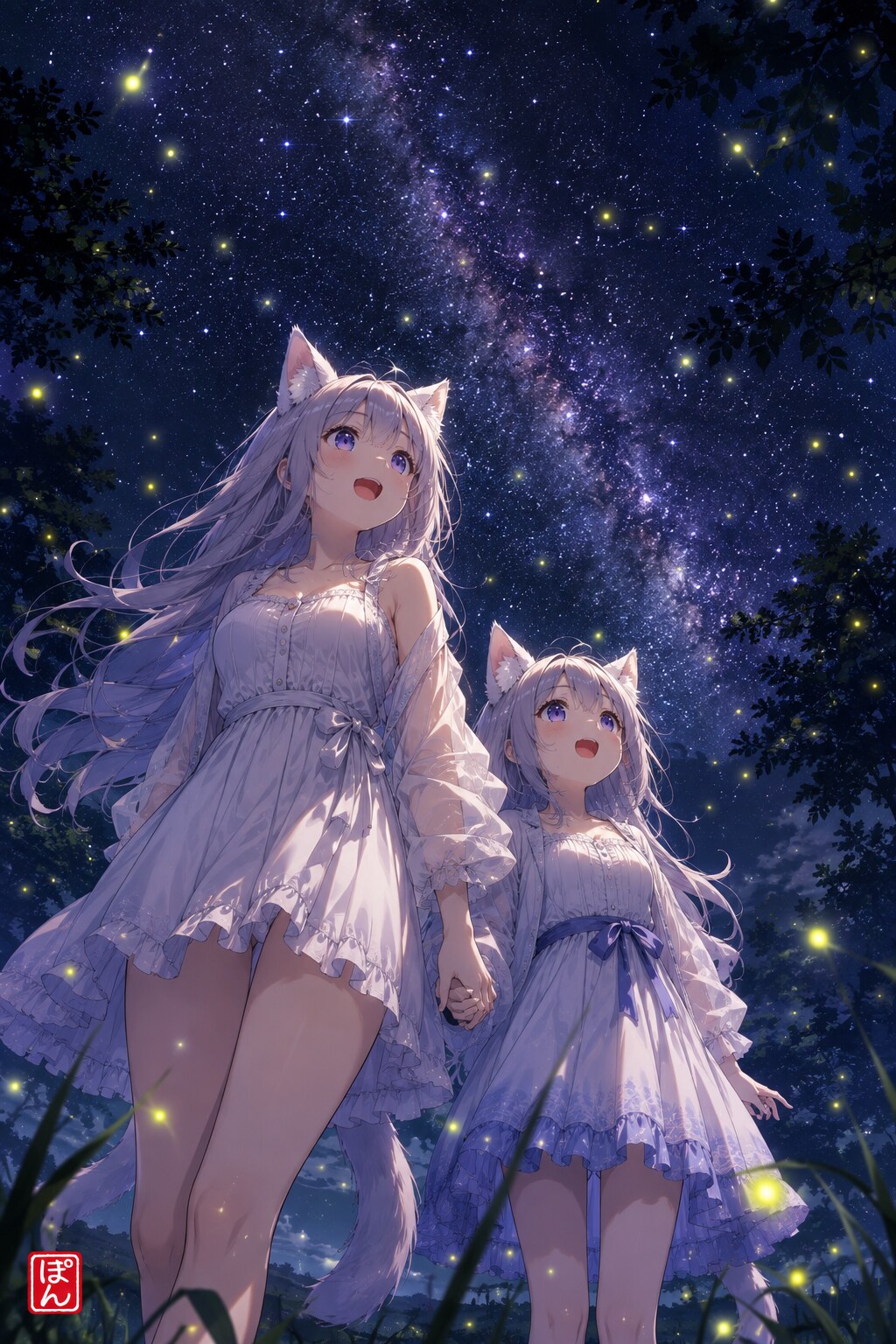 星降る夜、蛍の灯 | の人気AIイラスト・グラビア