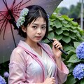 紫陽花には雨がよく似合う 2枚目
