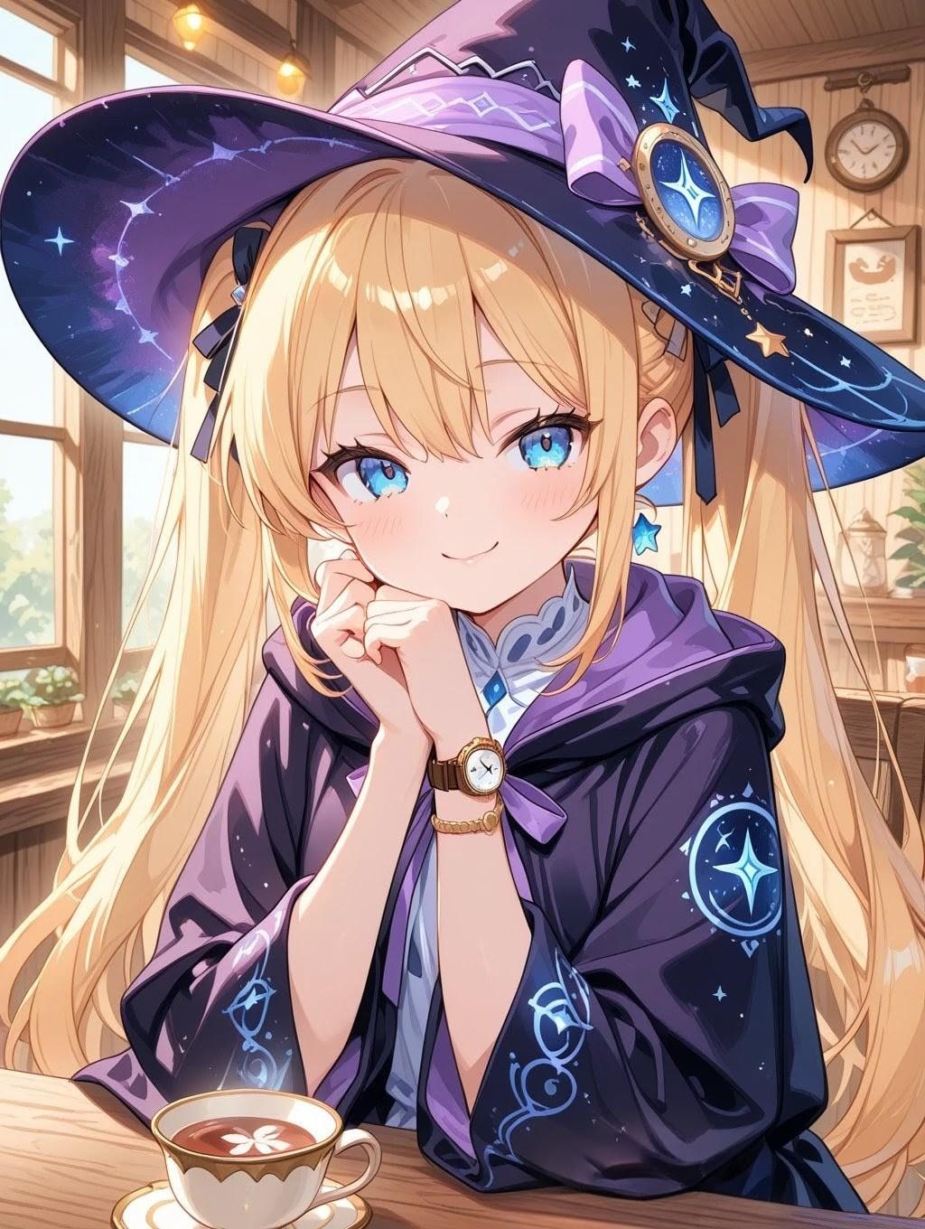 金髪ツインテ魔女娘のティータイム