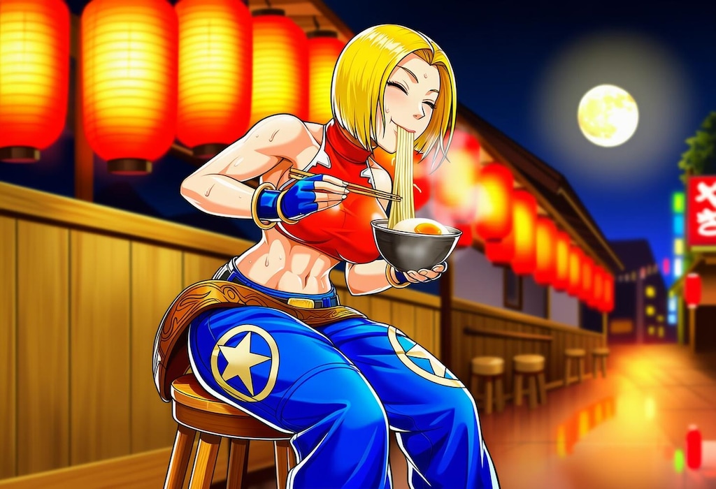 うどん食べる私服コスプレボブカット人妻
