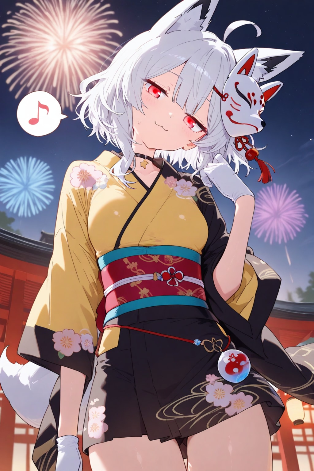 白髪のキツネ娘ちゃん