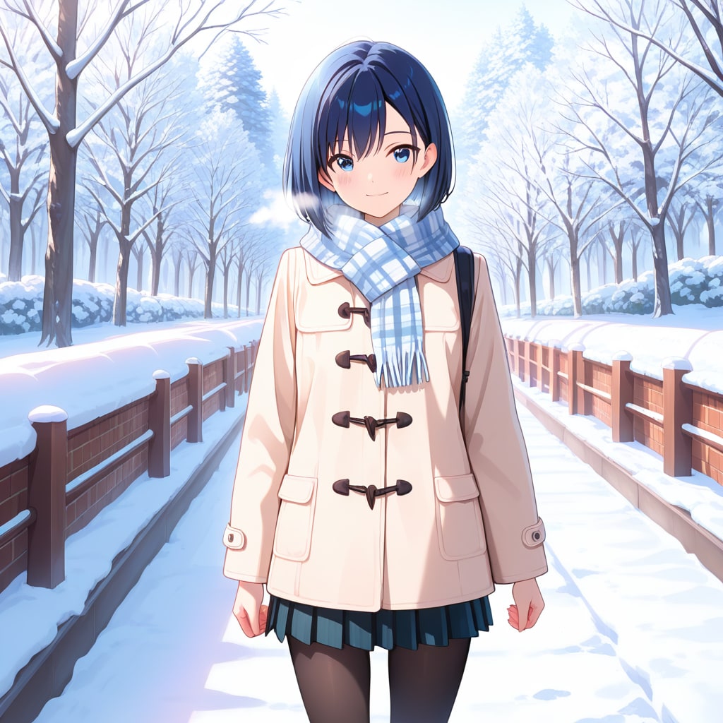 雪待ちのキャンパスガール | の人気AIイラスト・グラビア