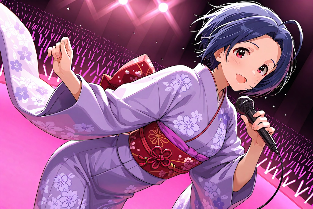 着物姿でライブをする三浦あずさ