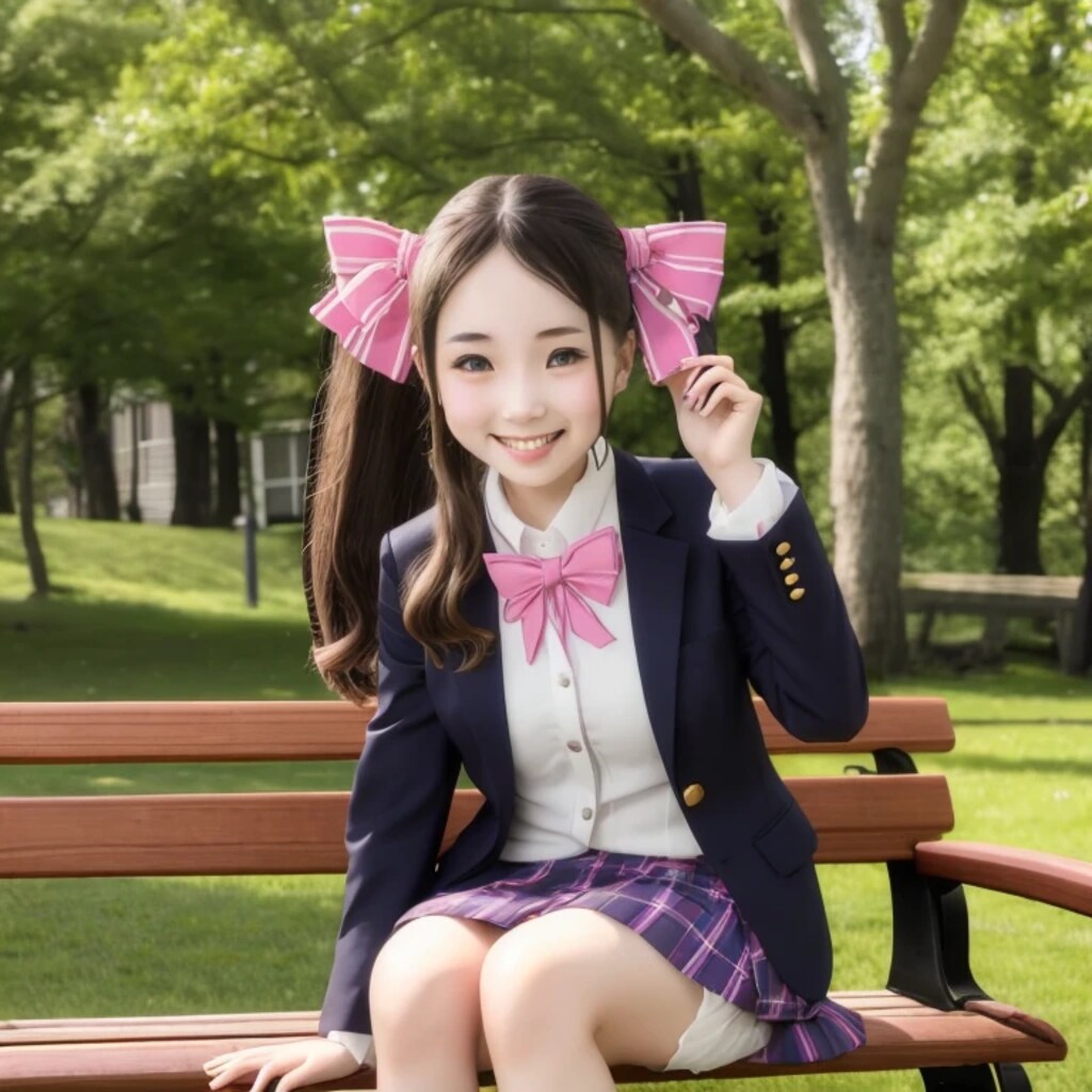 黒髪ロングでブレザーの美女９６