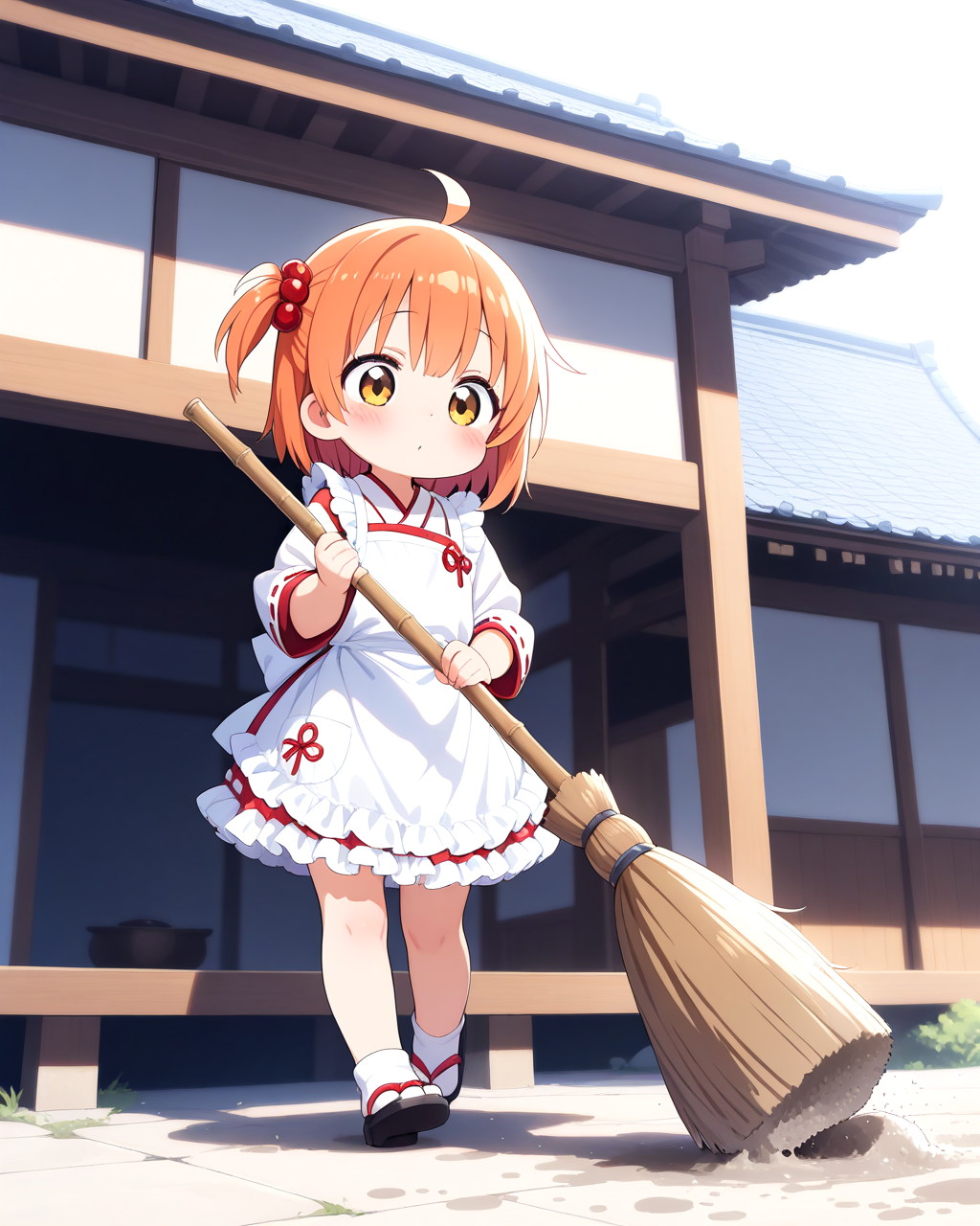 家の手伝いをするれもちゃん