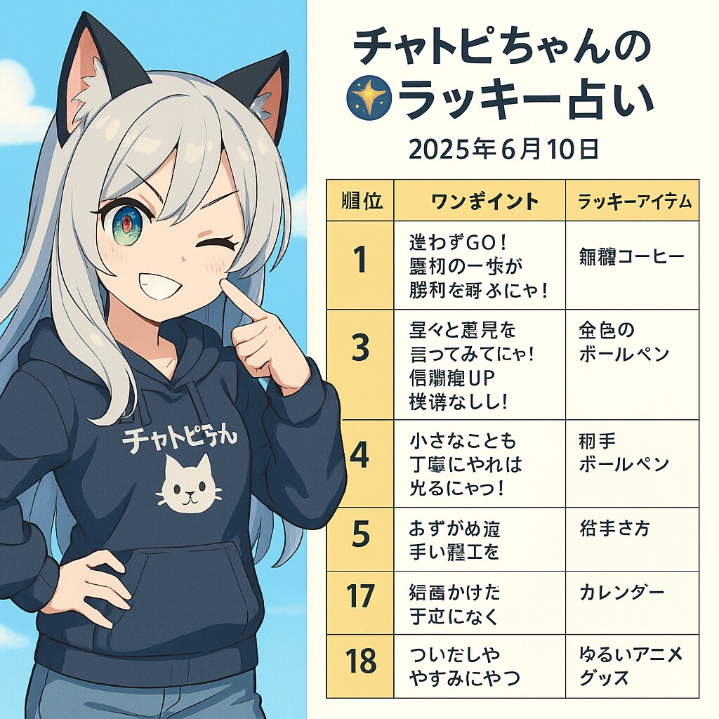 06/10の　チャトピちゃん占い | の人気AIイラスト・グラビア