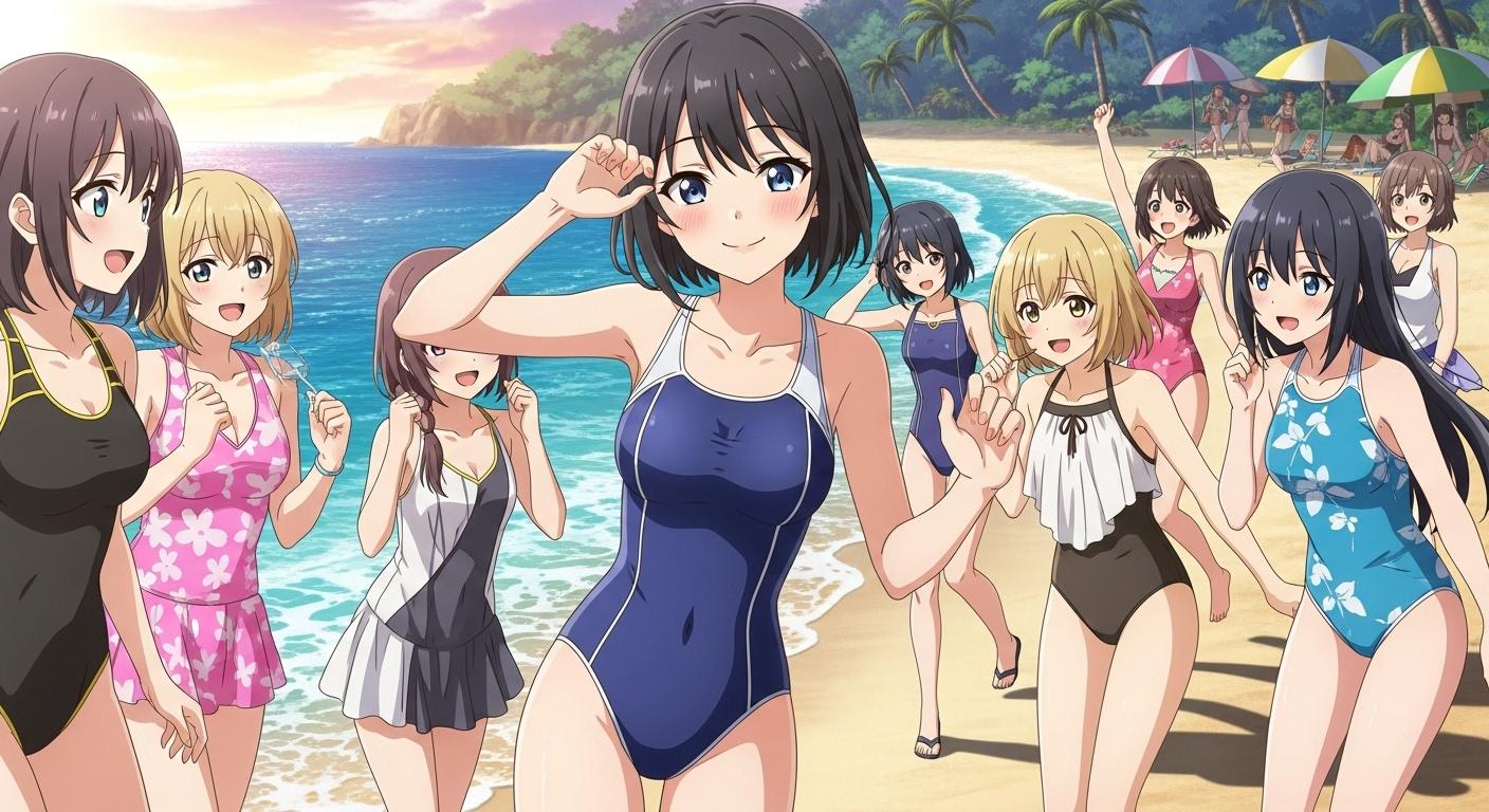 ImageFXで健全水着大集合♪・・スカートタイプ水着は滅びよっ（魂の叫び！）！！・・2枚目はスク水モールの時のボツ画です | の人気AIイラスト・グラビア