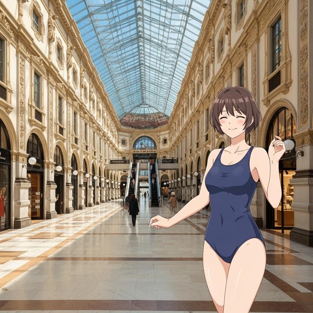 ImageFXで健全水着大集合♪・・スカートタイプ水着は滅びよっ（魂の叫び！）！！・・2枚目はスク水モールの時のボツ画です