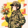 軍服と花束と女の子 2枚目