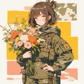 軍服と花束と女の子 7枚目