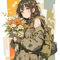 軍服と花束と女の子 5枚目