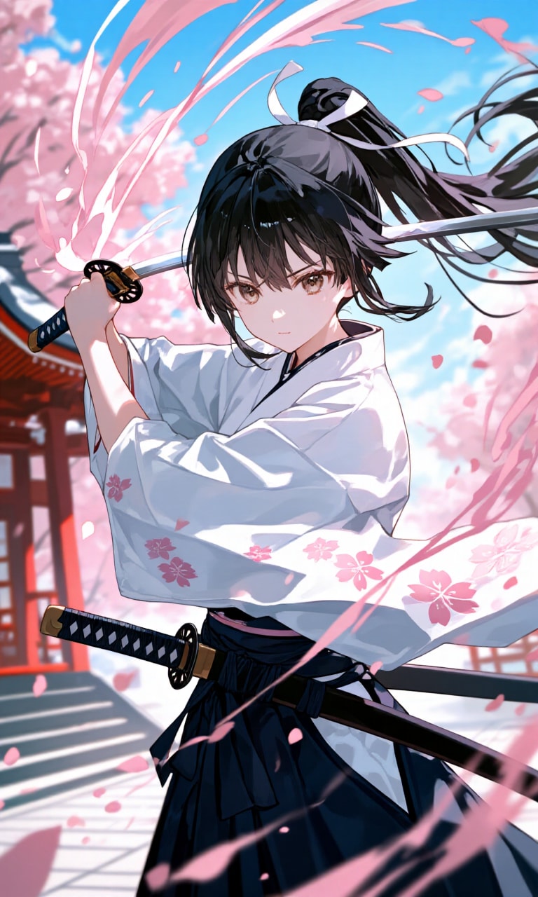 剣人女子　桜嵐 | の人気AIイラスト・グラビア