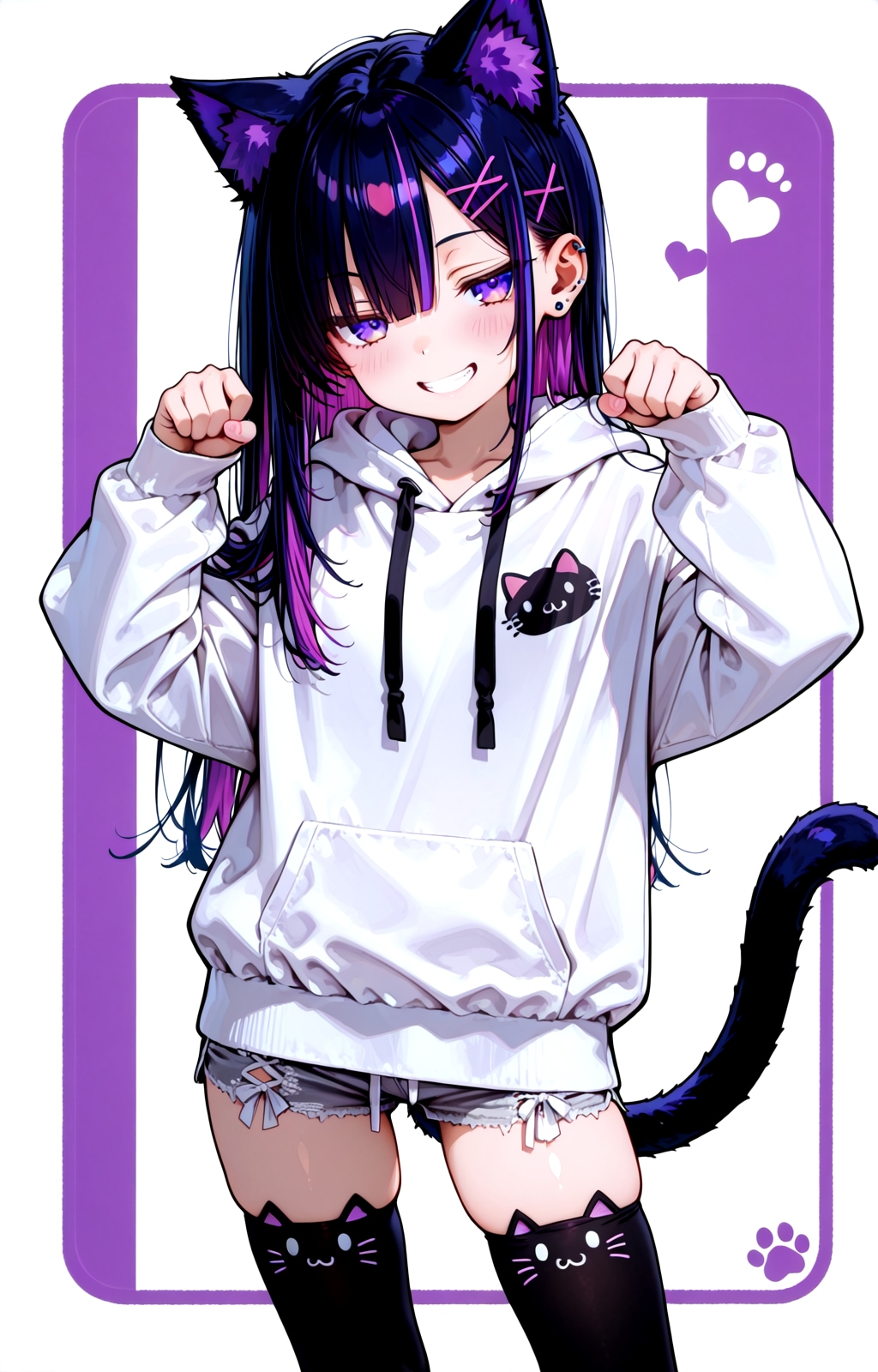紫猫レイちゃん！ | の人気AIイラスト・グラビア