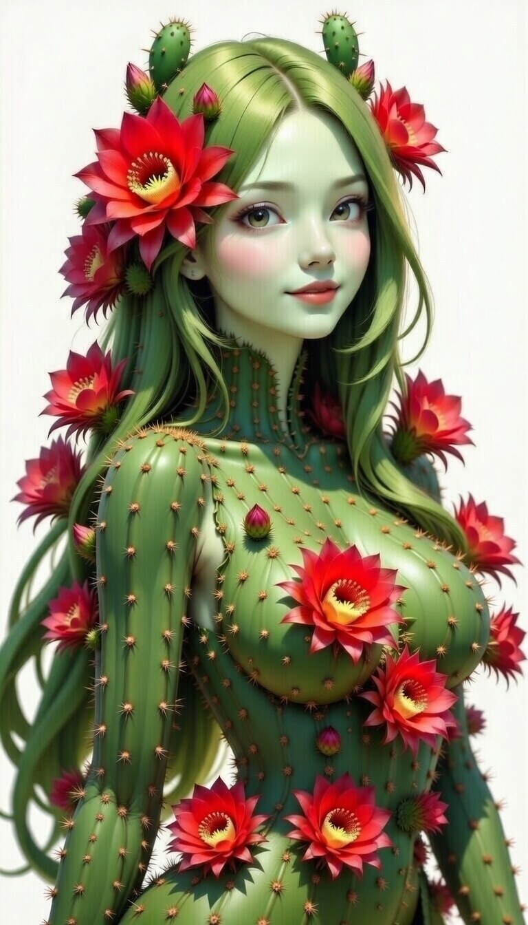 サボテン少女：美女丸さん | の人気AIイラスト・グラビア