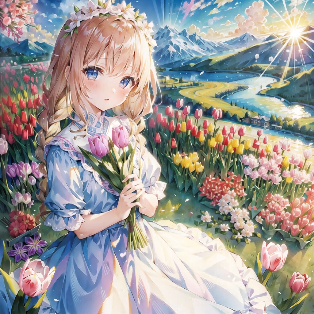 チューリップと少女