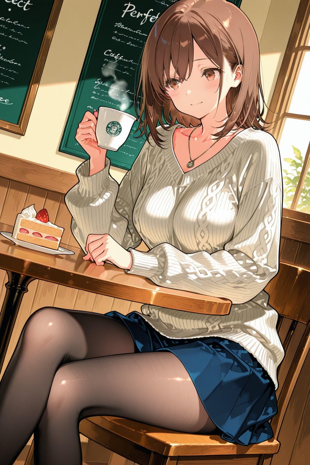 カフェの夏希ちゃん | の人気AIイラスト・グラビア