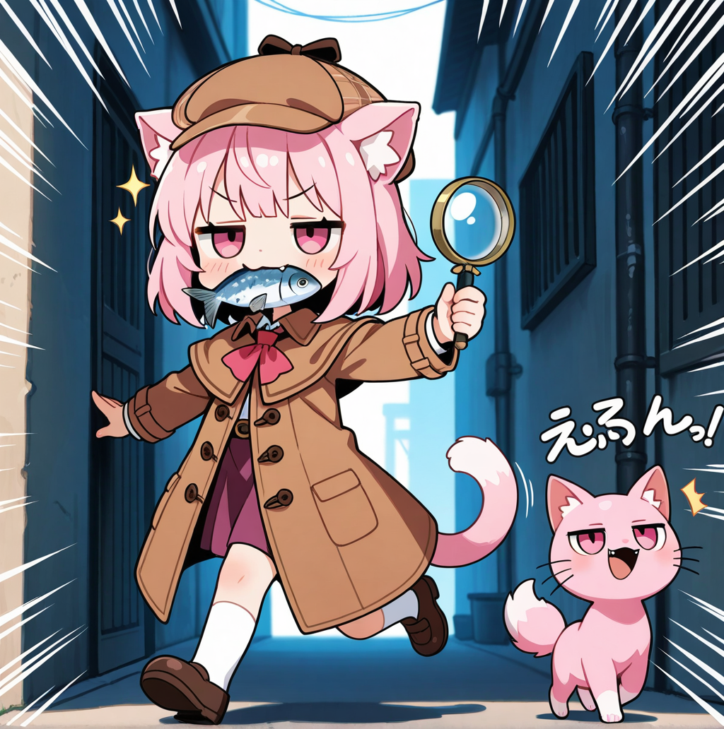 名探偵ねこちゃん！！おさかにゃ泥棒を見つけ出せっ！！