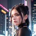 サイバーパンクに三つ編みはミスマッチか？ 4枚目