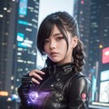 サイバーパンクに三つ編みはミスマッチか？ 3枚目