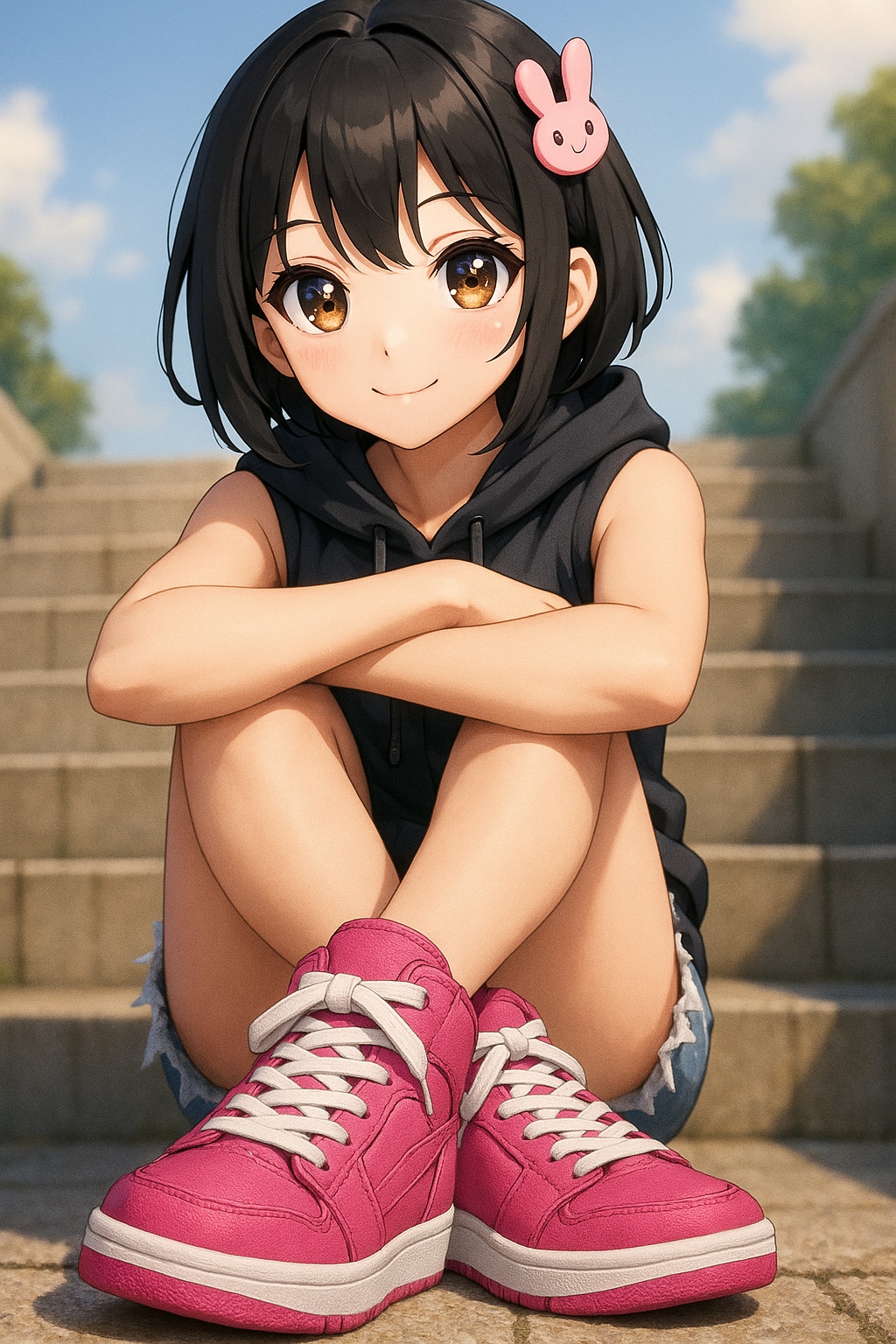 ピンクのスニーカー