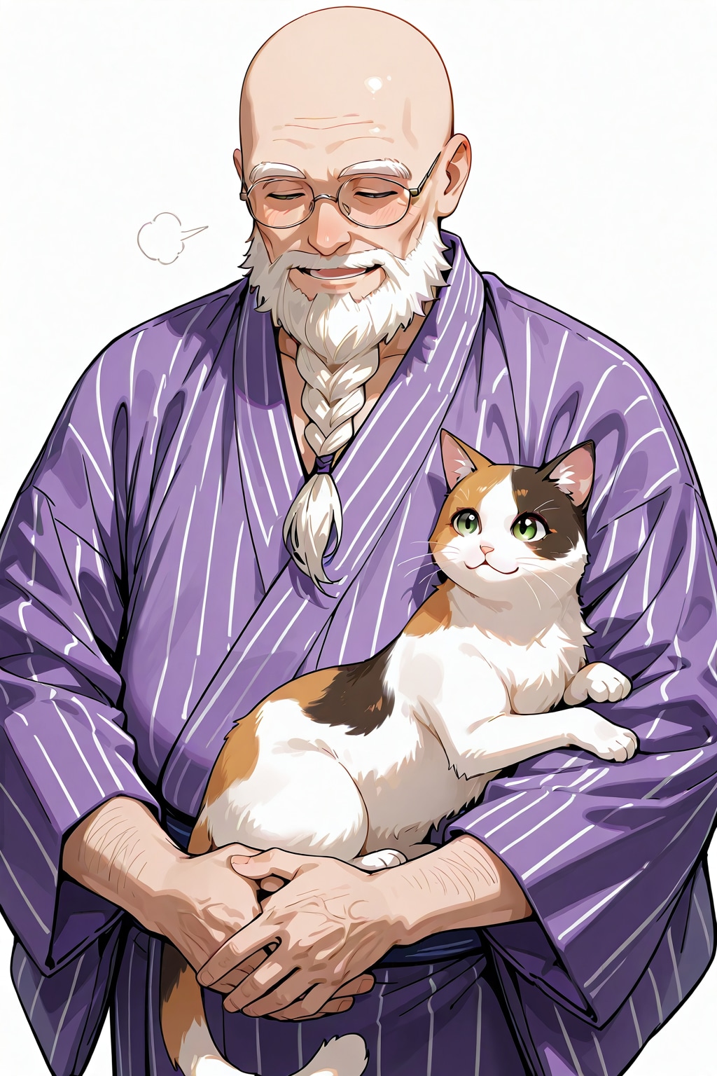 ナップル100さんも猫大好きな眼鏡三つ編み