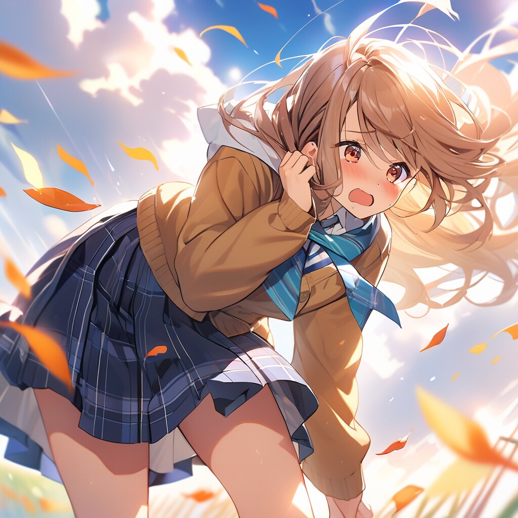 風に煽られて泣く女の子 | の人気AIイラスト・グラビア