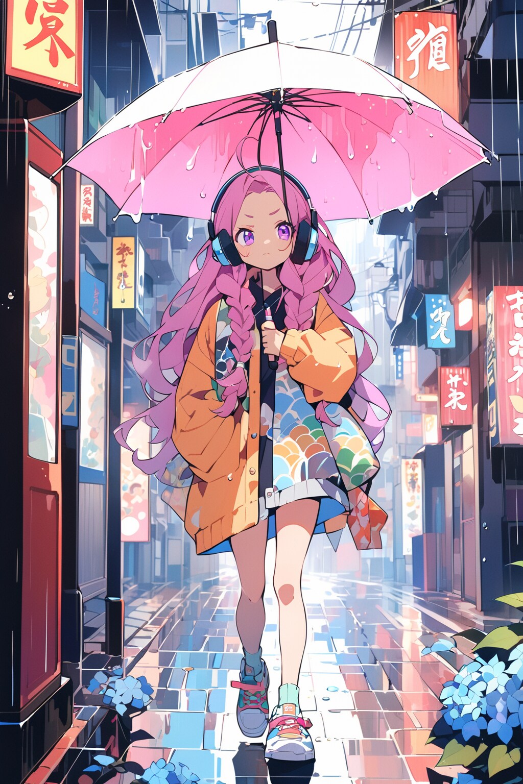 VEGAで傘と女の子