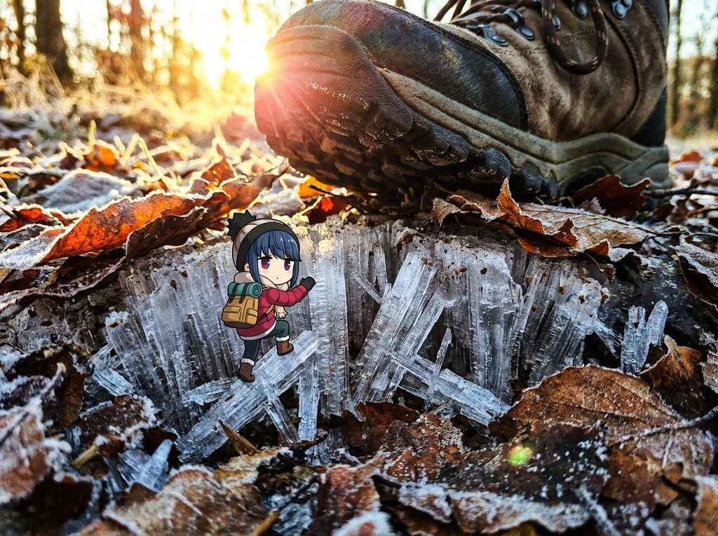 霜柱とマイクロちびちゃん