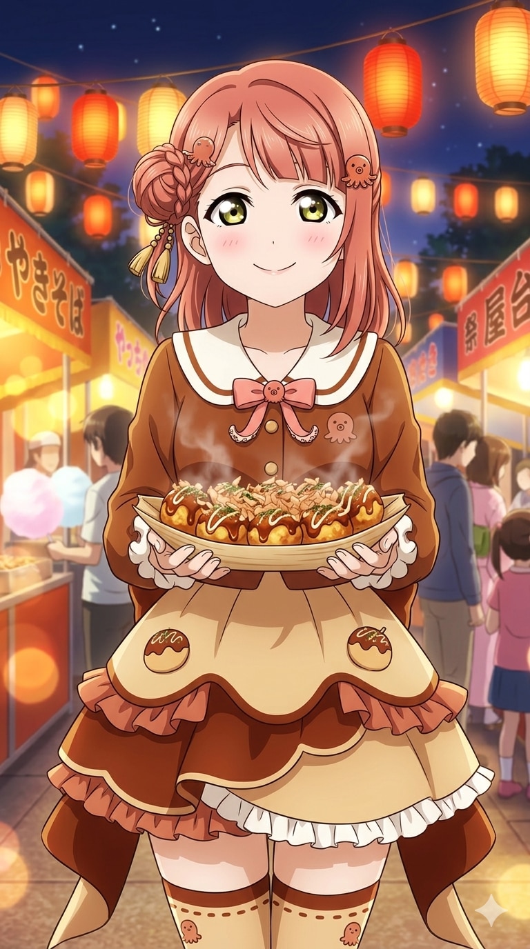 たこ焼き屋台の看板娘(妄想)【3/3】 | の人気AIイラスト・グラビア