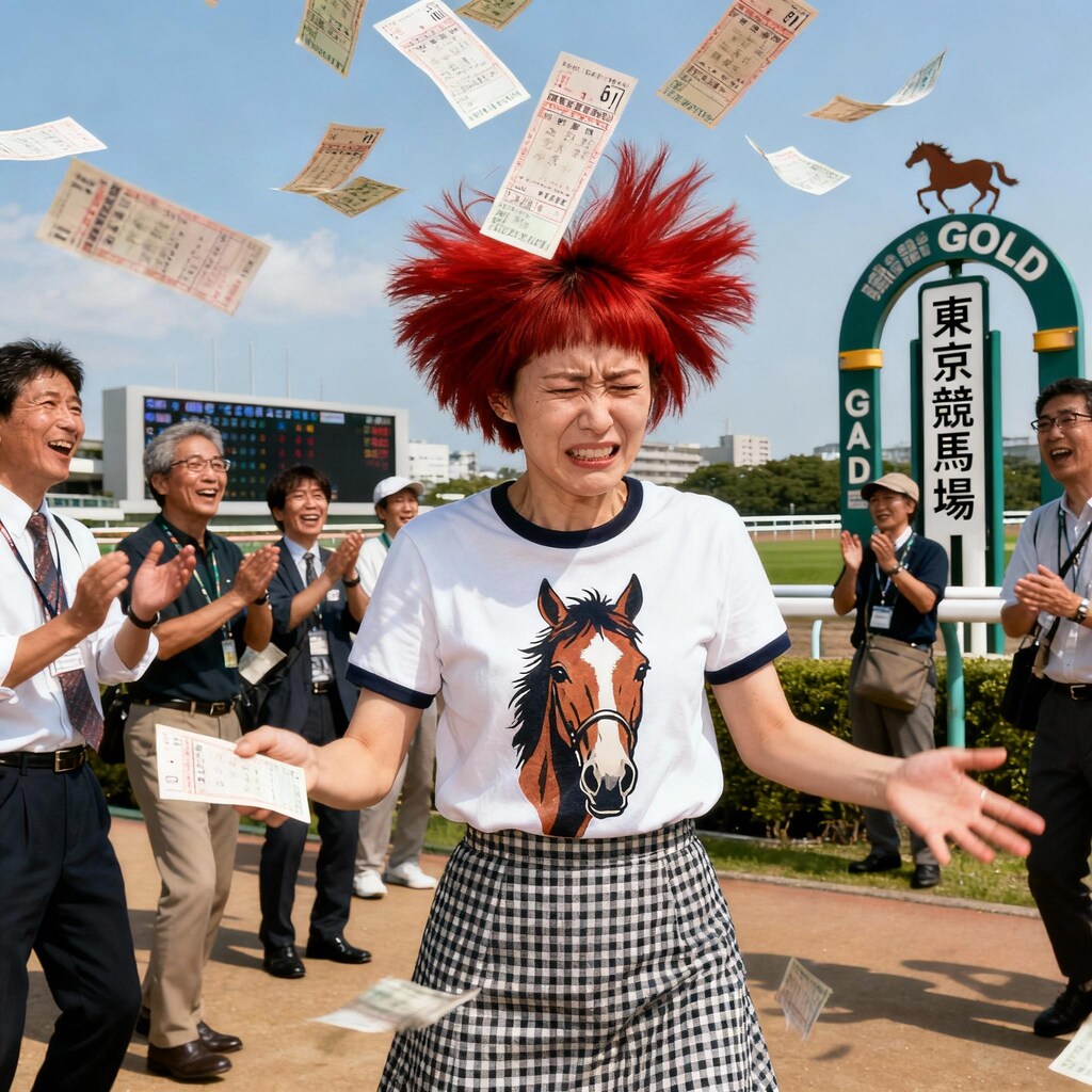 馬券を外す赤髪の人