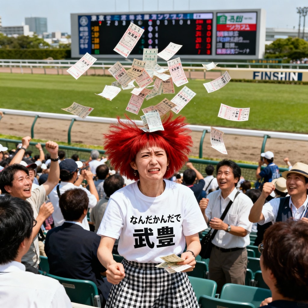 馬券を外す赤髪の人