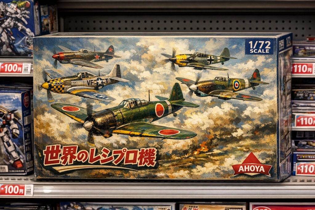 【100円プラモ】1/72 世界のレシプロ機5機セット