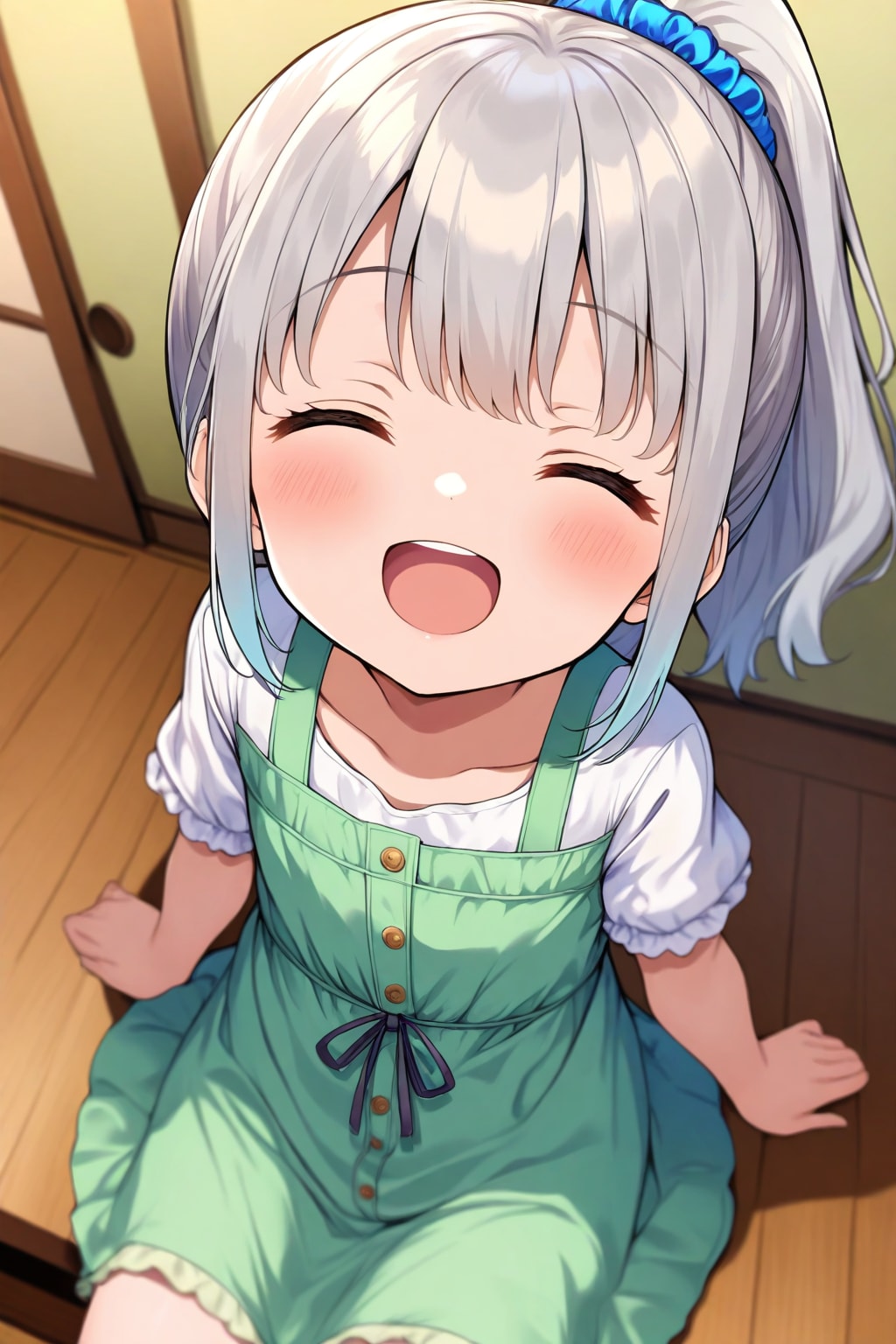 縁側でにっこり