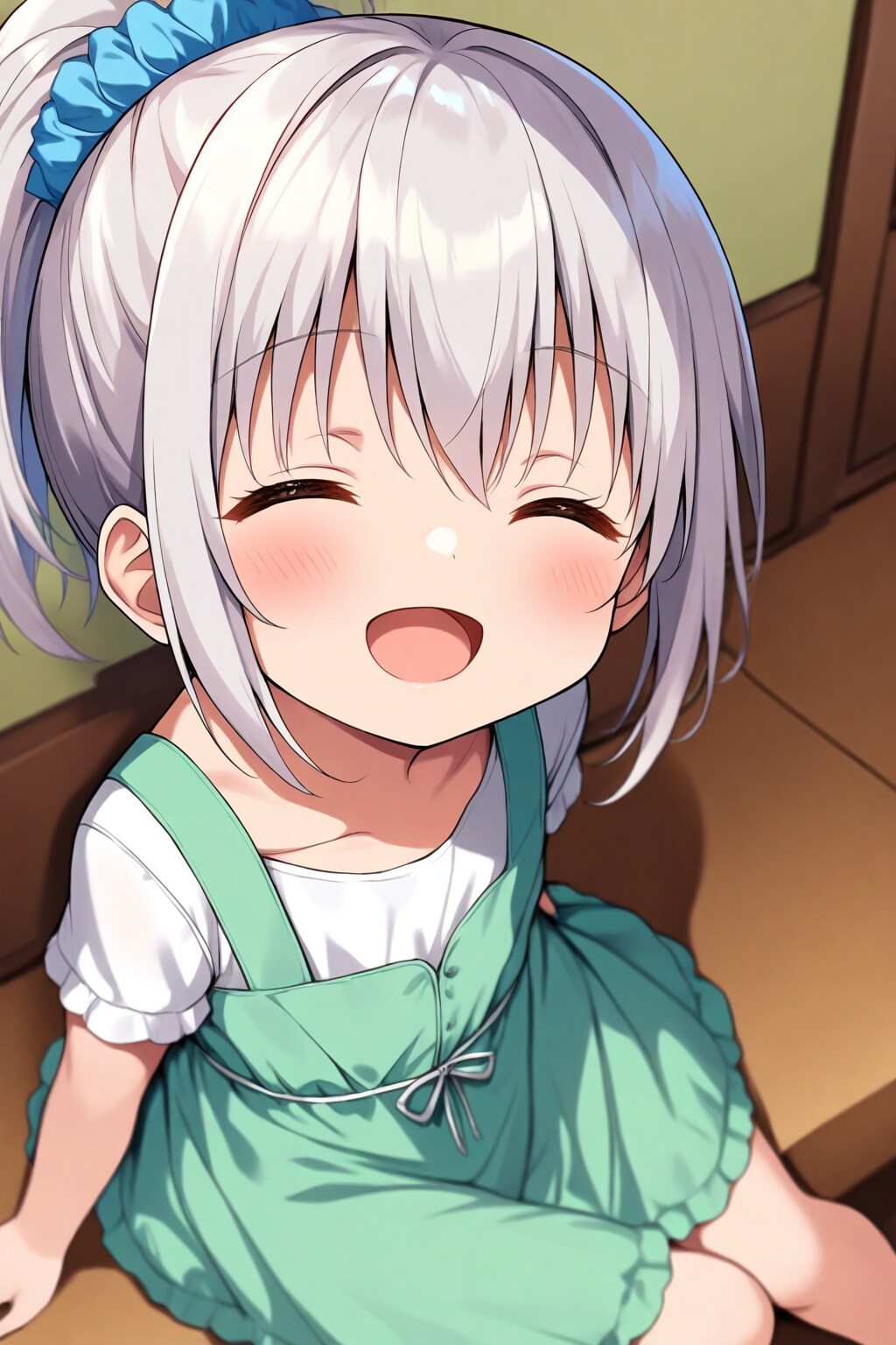 縁側でにっこり