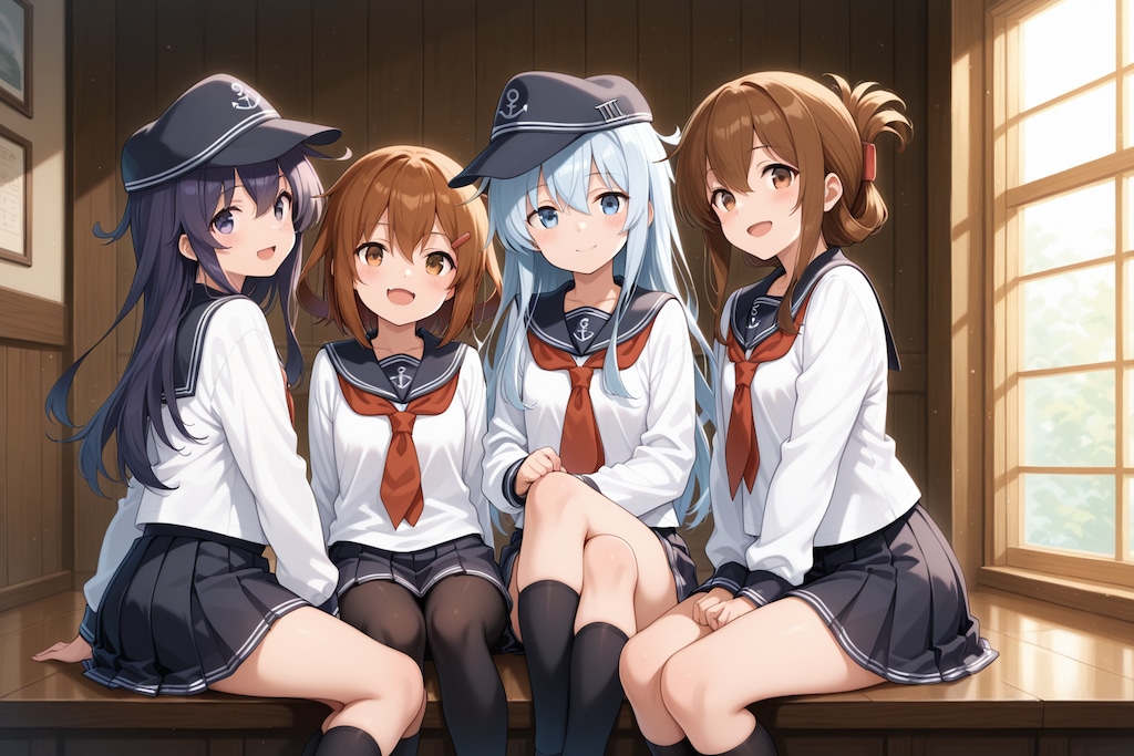 第六駆逐隊並ばせてみた