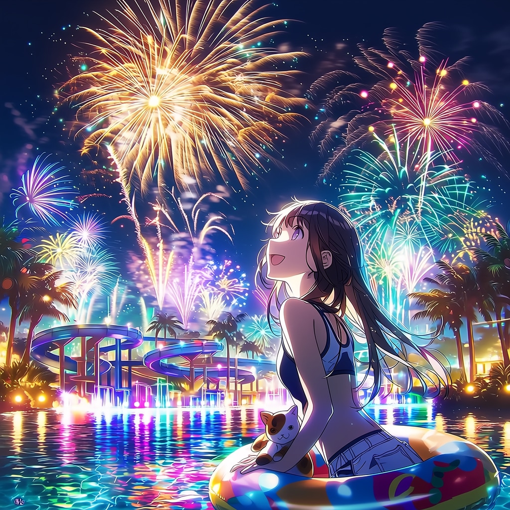 夜のプール