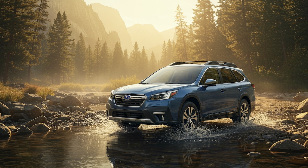 スバルレガシィアウトバック川を渡る　リメイク版