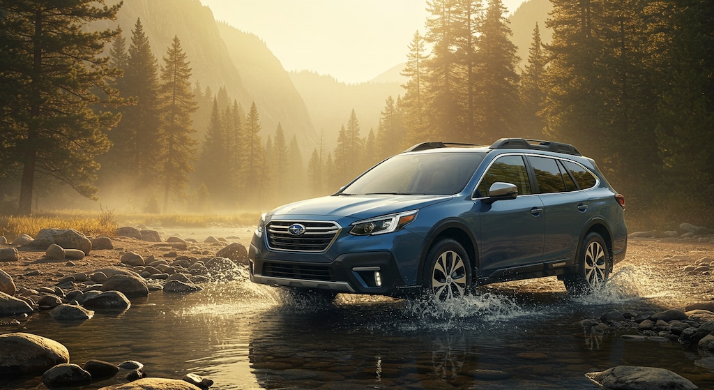 スバルレガシィアウトバック川を渡る　リメイク版