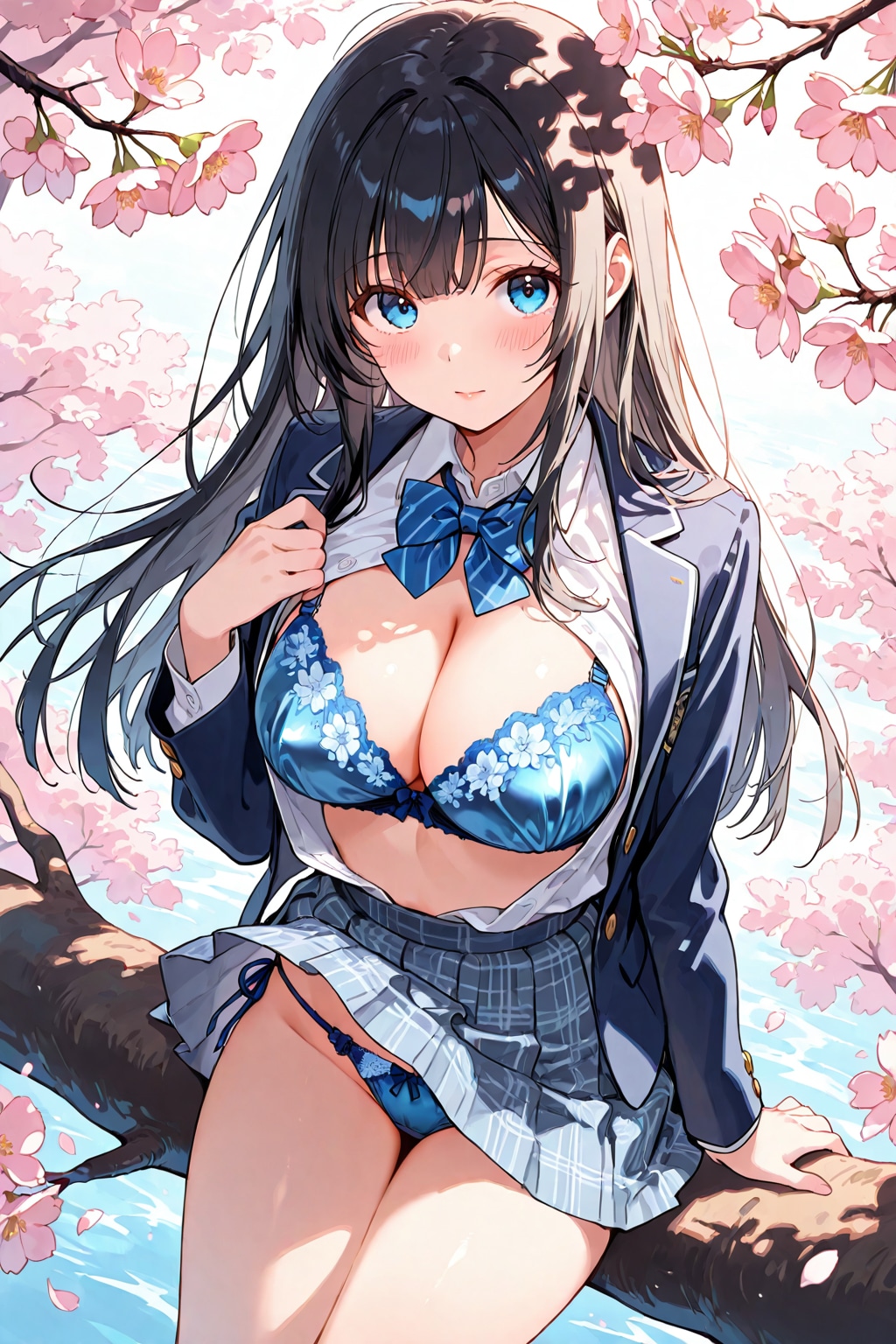 桜の木の上