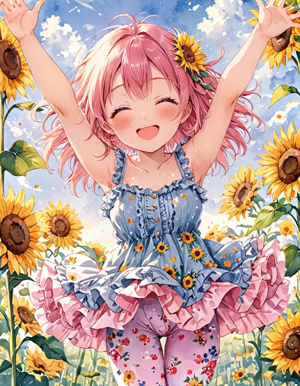 私、夏のひまわり畑が1番だ〜いすき