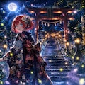 蛍舞う月夜見神社 2枚目