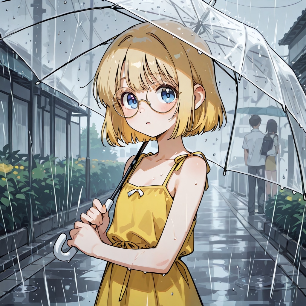 雨と傘と少女 | の人気AIイラスト・グラビア