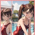 赤スクール水着　Red School Swimsuit 5枚目