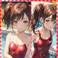 赤スクール水着　Red School Swimsuit 9枚目