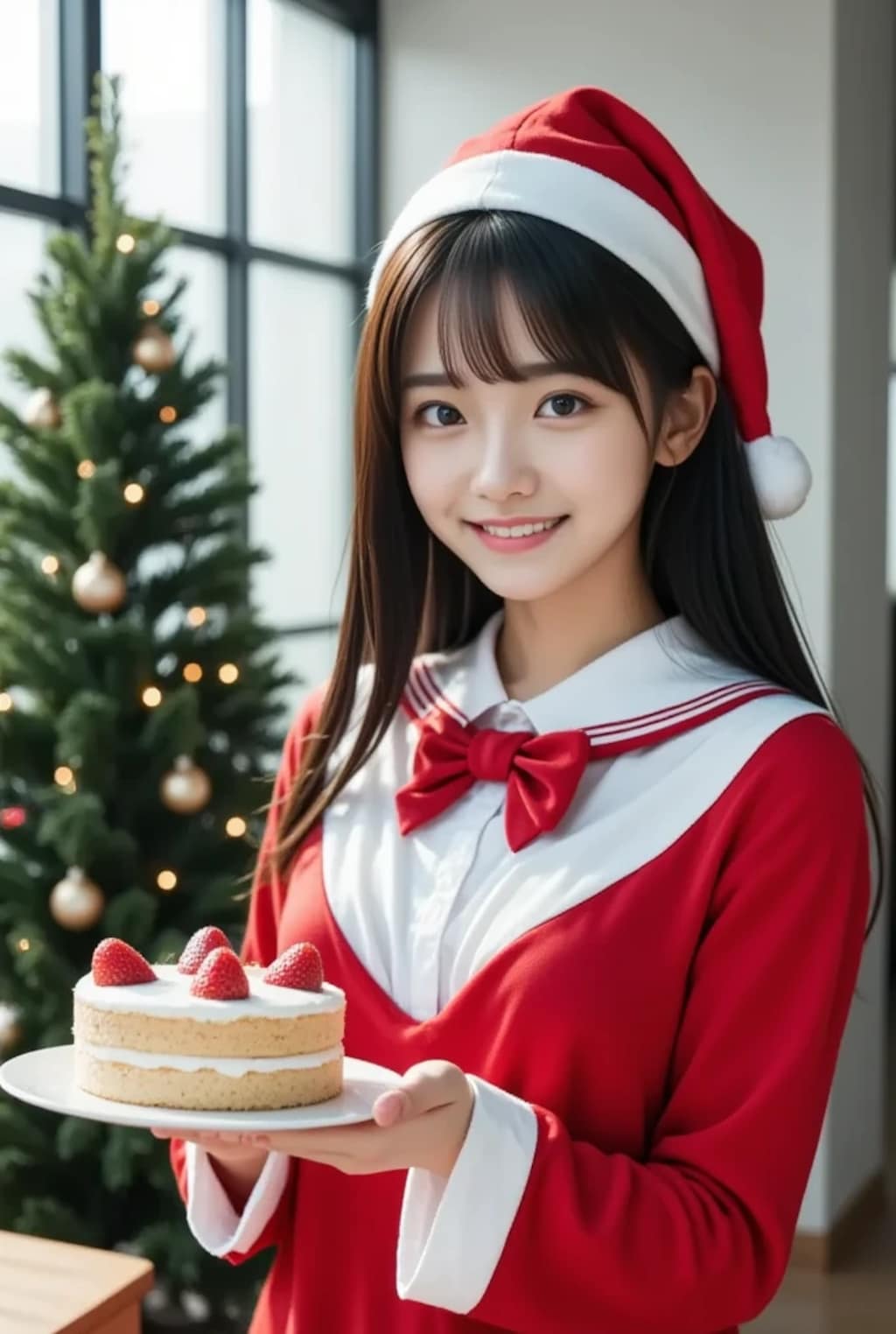 Xmasサンタコスでケーキを♪
