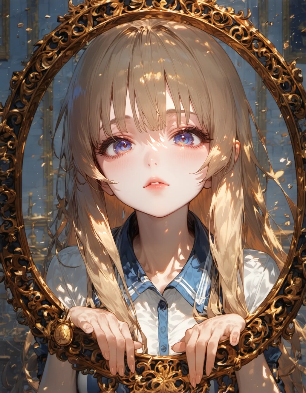 Autumn Stroll in White and Red