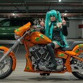 初音ミクコスプレイヤーとハーレーダビッドソン 3枚目
